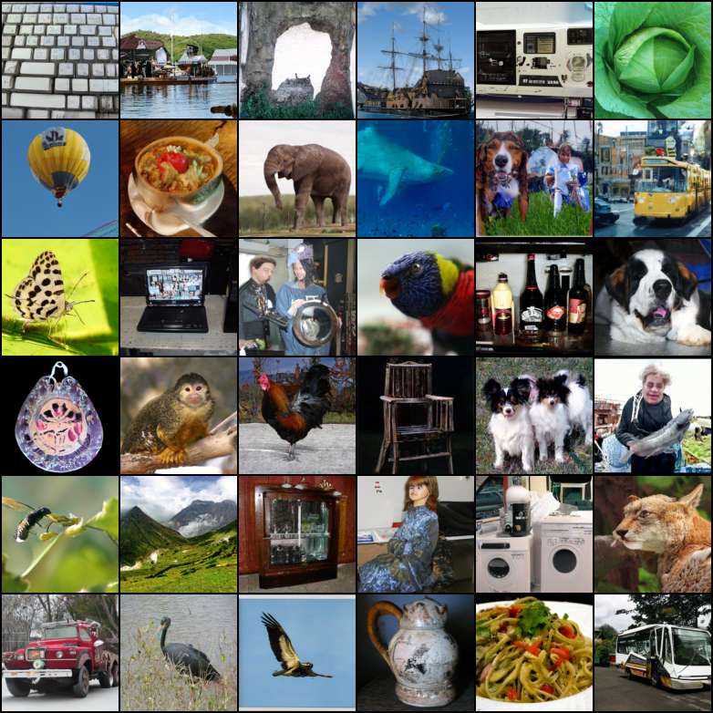 原文 Figure 1：ImageNet-128 FM-OT 生成样本