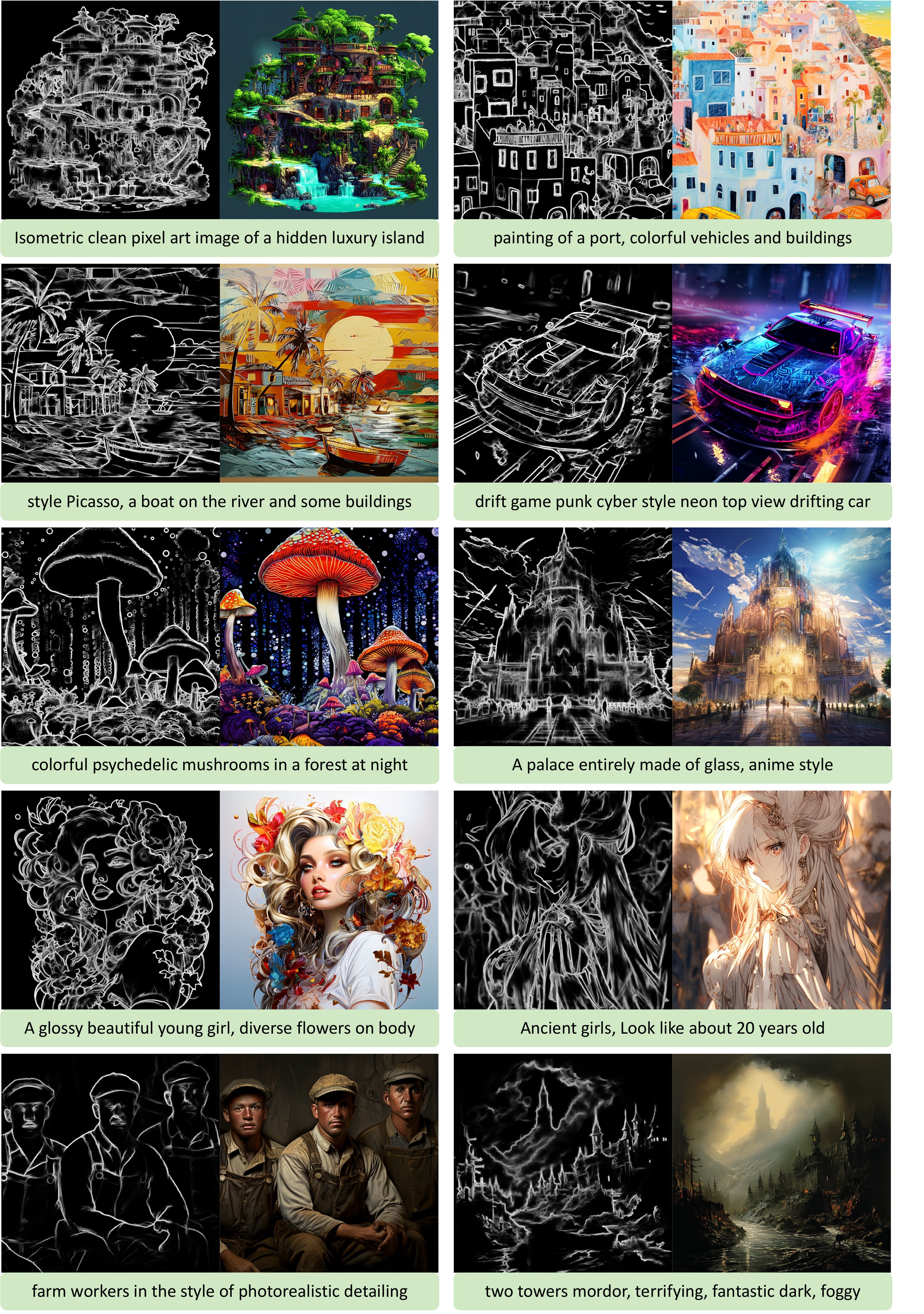 PixArt-ControlNet 1024px 高分辨率可控生成样例